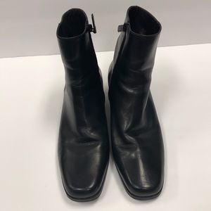 Black Leather Ankle Boots Size 7.5
